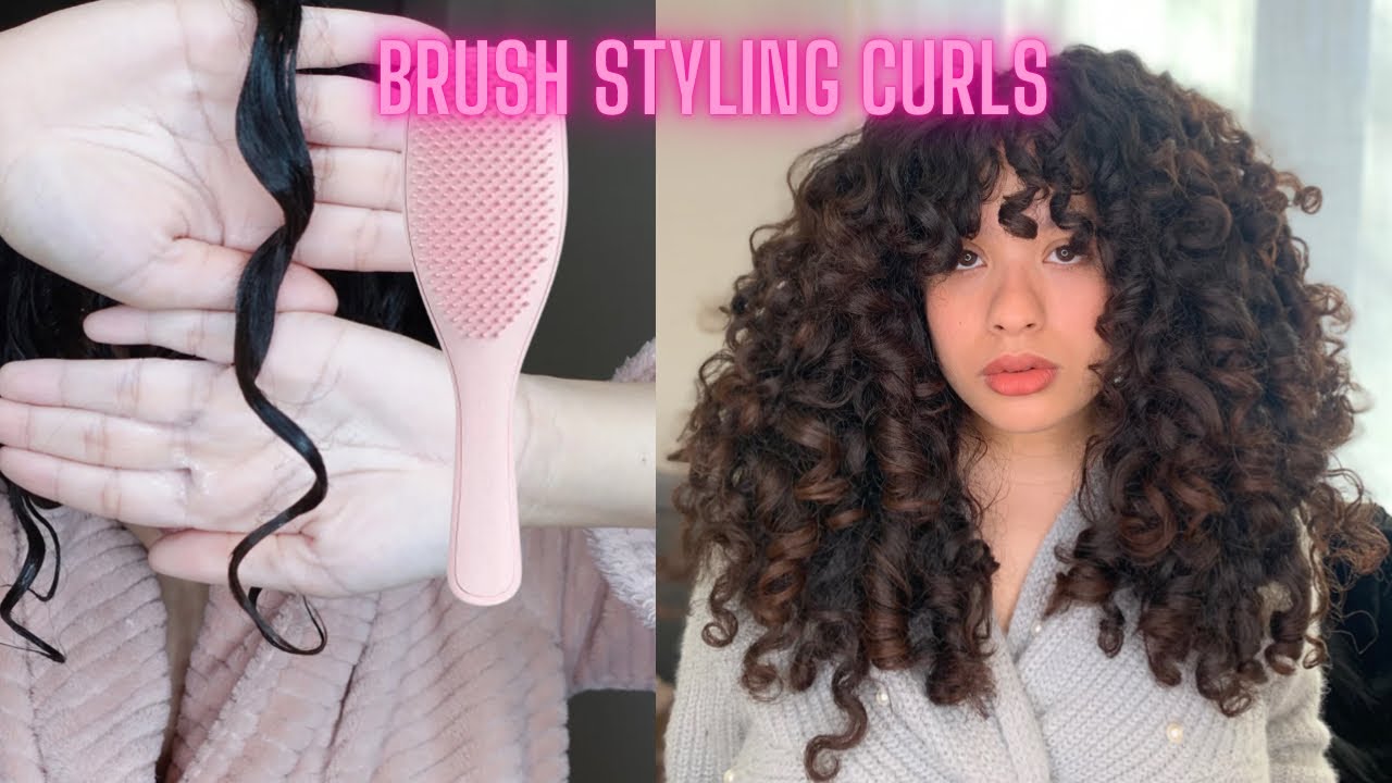 BRUSH STYLING CURLY HAIR TIPS: curly hair routine for ultra defined curls   (2c,3a,3b, curls)