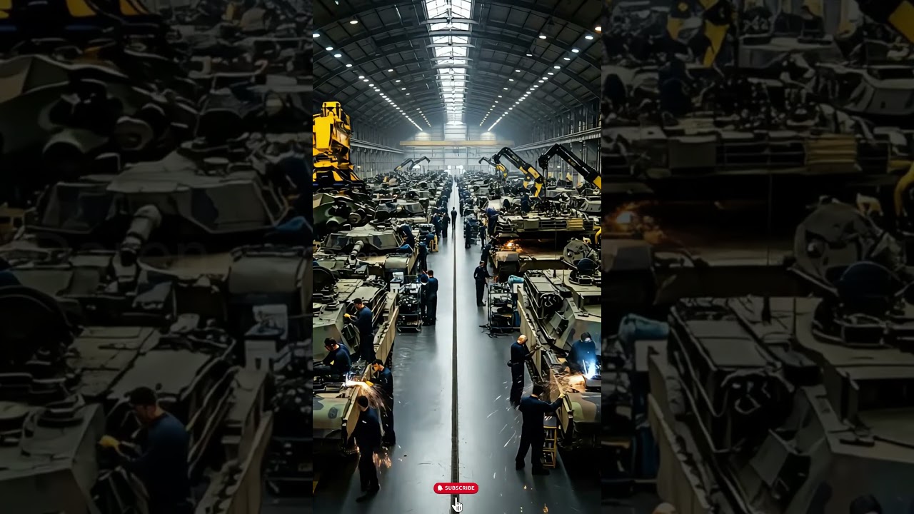 Unbelievable tank factory: Row after row of heavy #shorts #armoredvehicles #army #trendingnow