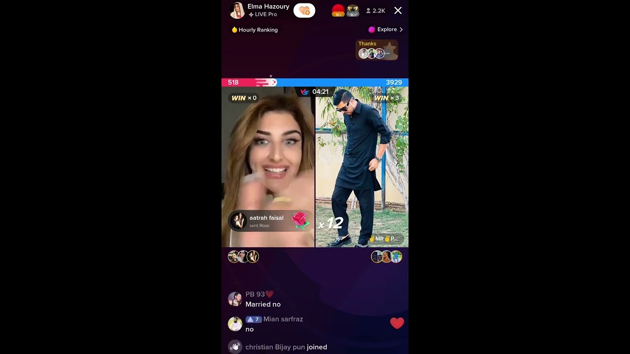 Elma VS Patlo Match | Elma Hazoury Tiktok Live Of 23 March 2024 | Part #1 | Full Funny Video😜😂