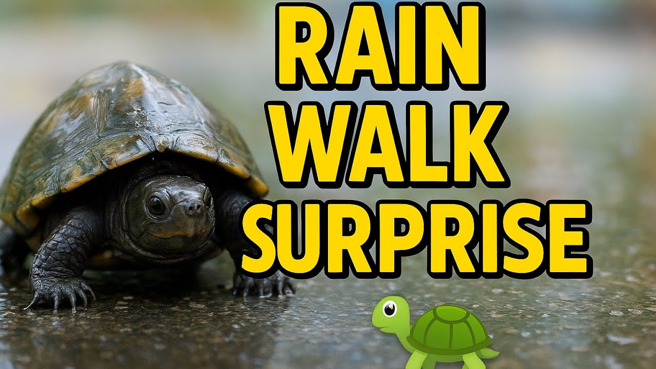 [4K] UNEXPECTED TURTLE FRIEND IN TOKYO’S RAINY STREETS. ☔️🐢