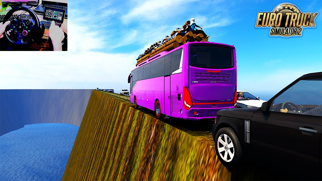 Extreme Bus Driving on the Death Road | Steering Wheel & Shifter Gameplay
