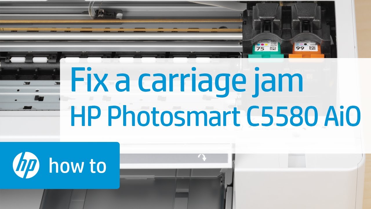 Fixing a Carriage Jam | HP Photosmart C5580 All-in-One Printer | HP