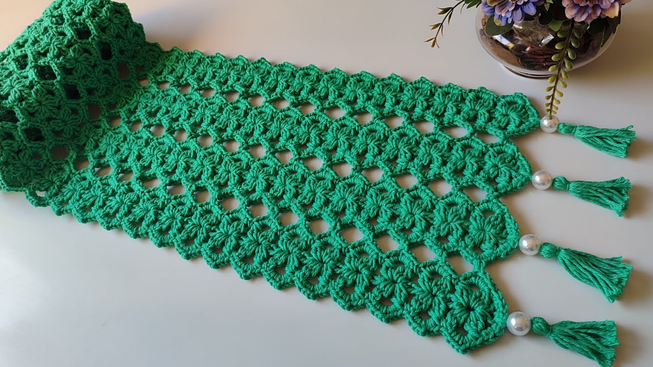 trilho de mesa Tifane/ fácil e econômico #crochet #crochemoderno #centrodemesadecroche