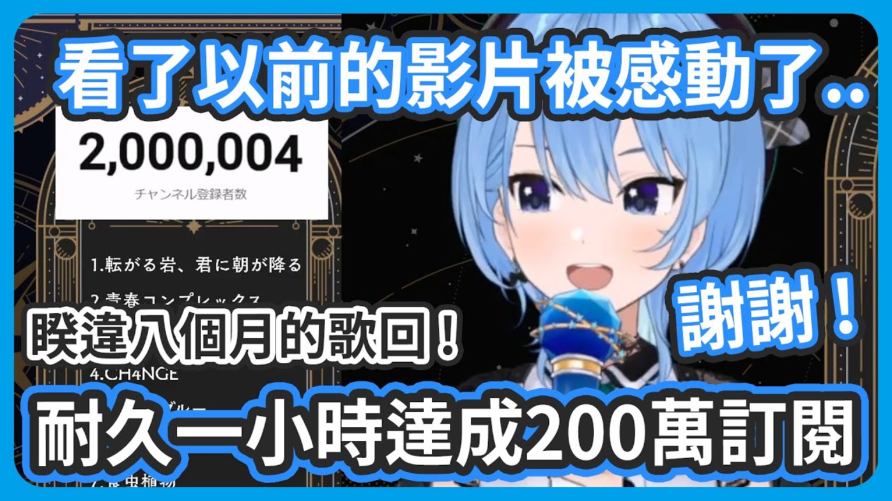 倒數超過6000人一小時內達成200萬訂閱 ! 多虧大家的支持 ! 未來的星街彗星也請大家多指教 !【星街すいせい / 星街彗星】