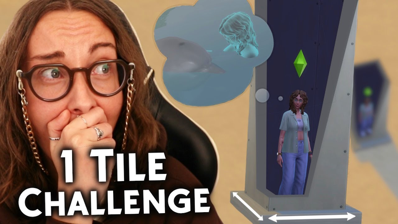 Can my Sim escape this 1 Tile House Challenge in The Sims 4?