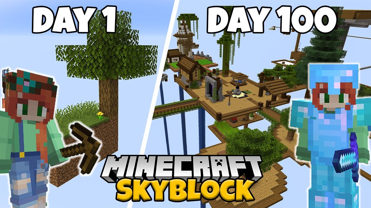 I Spent 100 Days in Minecraft Skyblock...