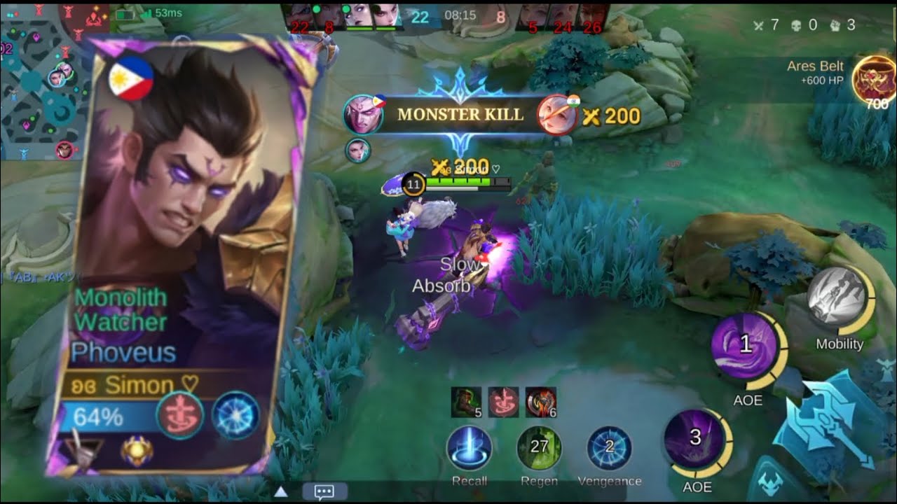Exp Phoveus  Become immortal With Random Florin Easy Game against Yu zhong | Mobile Legend 2026