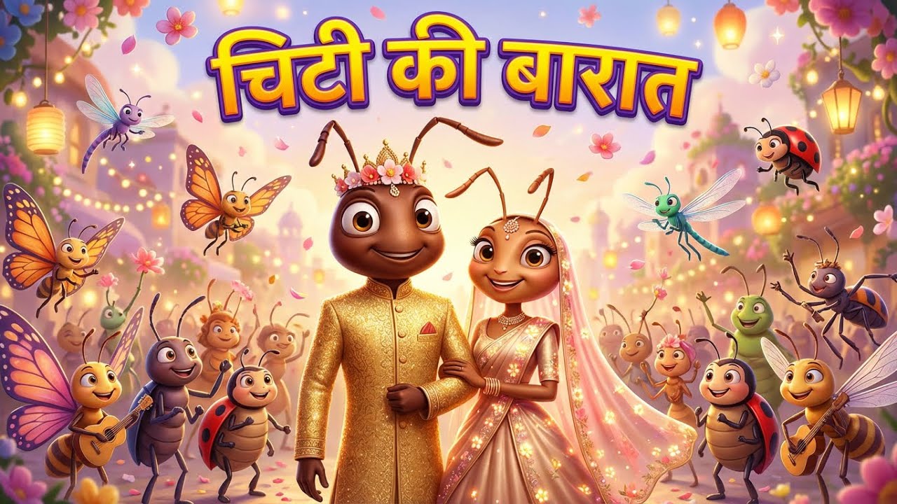 चींटी की निकली बारात 🐜| Chiti Ki Barat | Animal Wedding Song | Cartoon Rhymes | Hindi