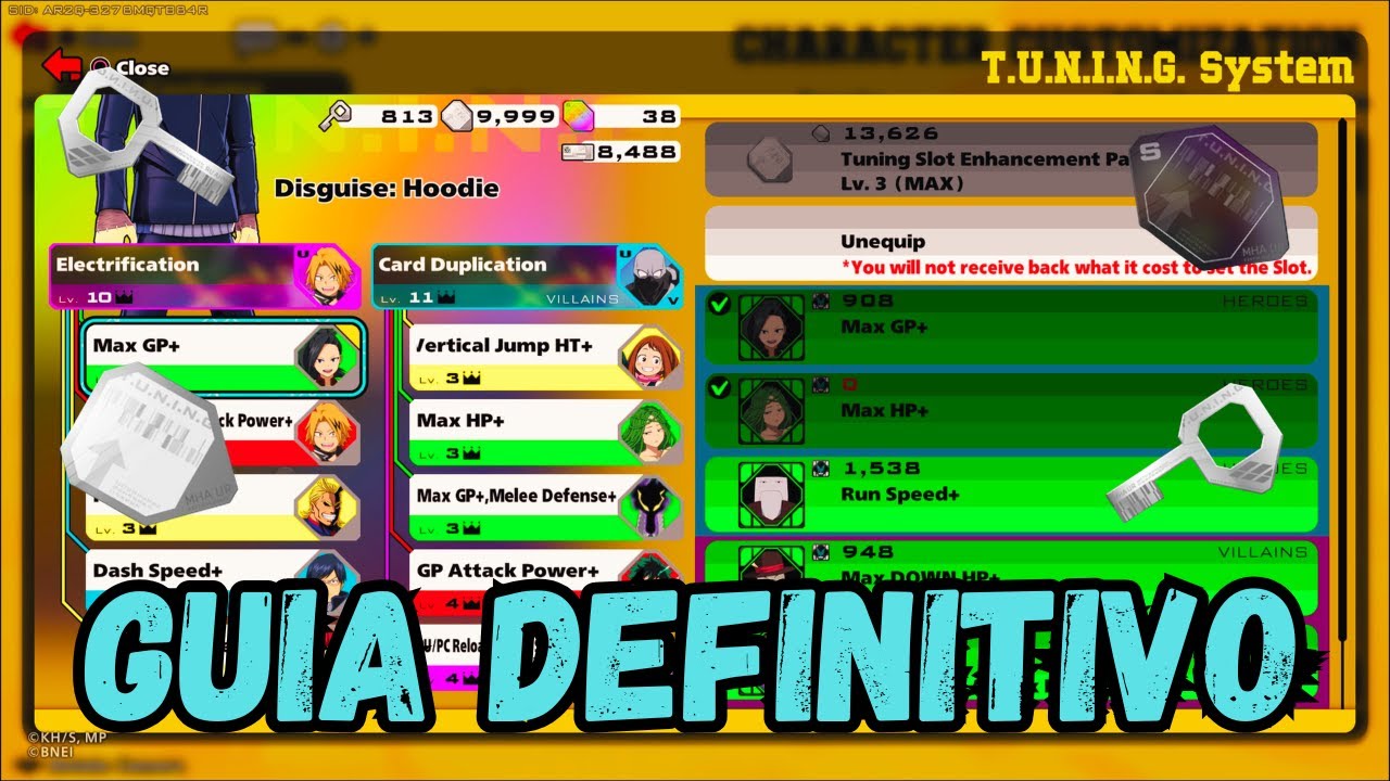 Guia COMPLETO de Tunings no My Hero Ultra Rumble