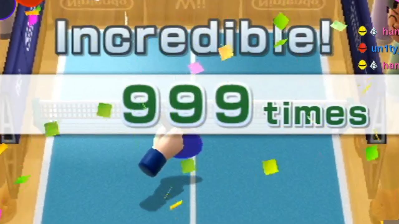 It took me months to FINALLY BEAT the CPU. [Wii Play Table Tennis 999 Max Score]