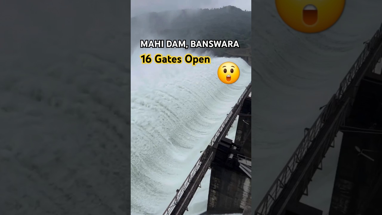 Mahi Dam 16 gates open #mahidam #dam #gate #spillway #banswara #open