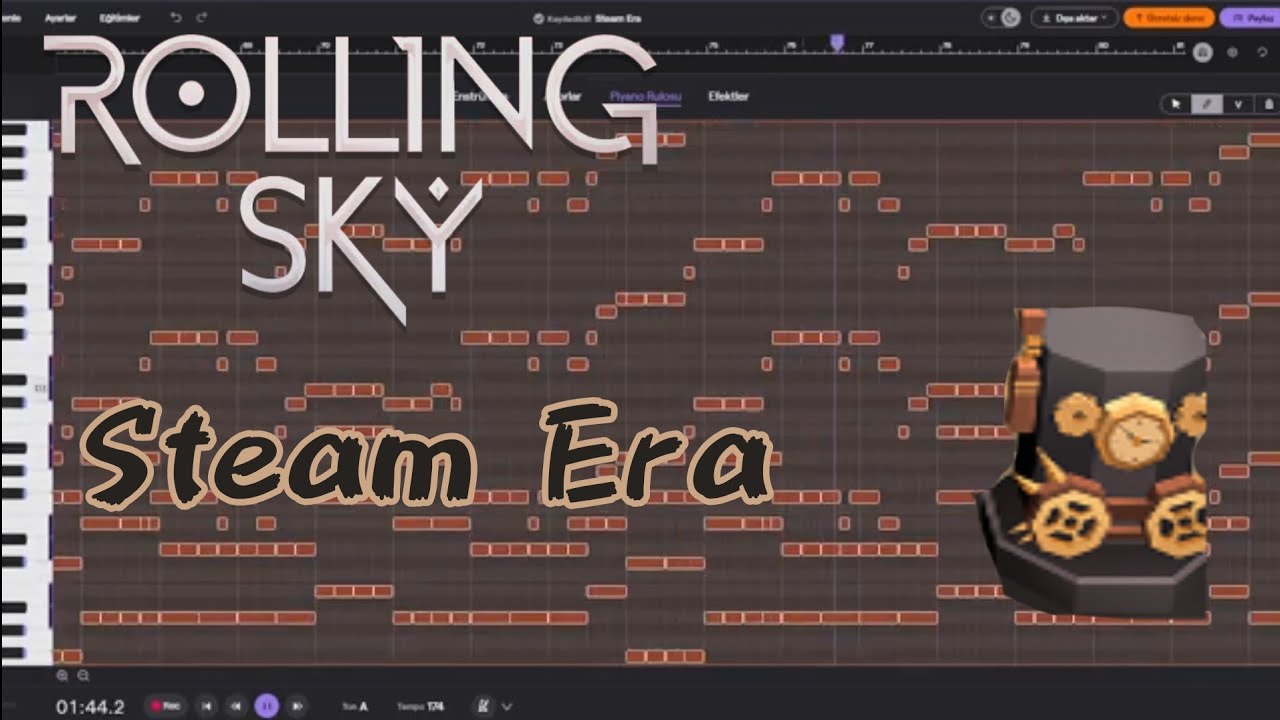 Rolling Sky: Steam Era - Piano Tutorial ⏰🔑🌫