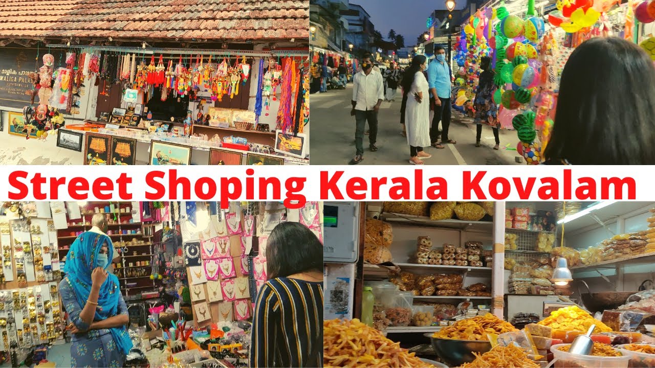 Local Market street Shopping at kovalam at sree padmanabhaswamy temple market cheap shopping market