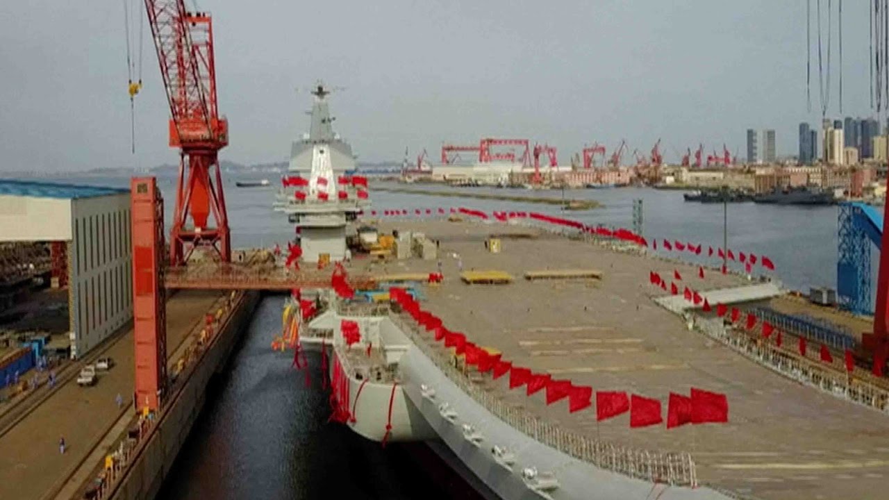 Watch: China&rsquo;s first domestically-built aircraft carrier launch ceremony