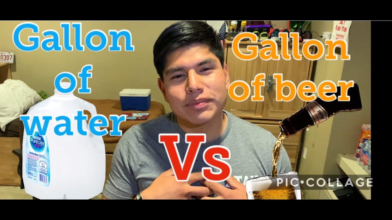 Chugging 1GALLON of BEER VS 1 GALLON of WATER!!! 💦