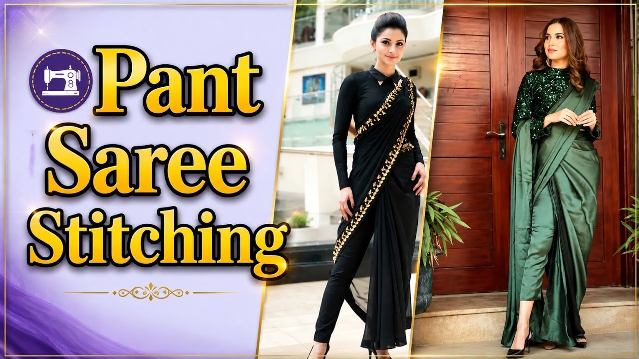 pant style saree cutting and stitching | saree draping | how to wear saree
