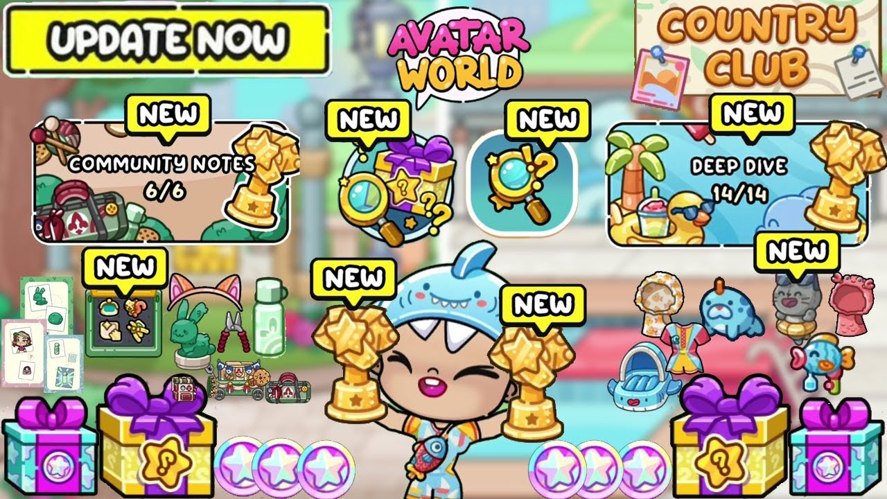 UPDATE RAHASIA COUNTRY CLUB STREET + POOL DAN FITUR BARU AW COIN GRATIS, AVATAR WORLD