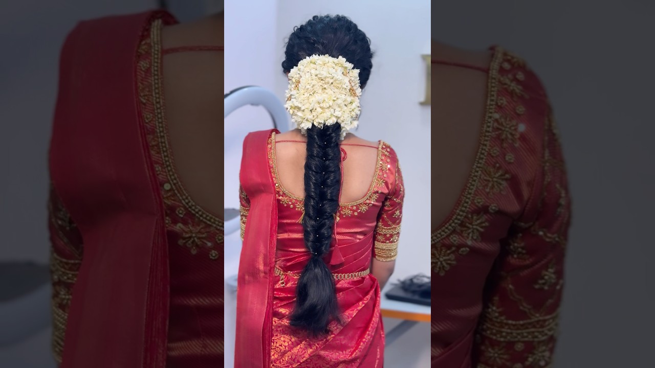 Messy braid hairstyle for kerala bride❤️#braids #bridalmakeup #braidedhairstyle