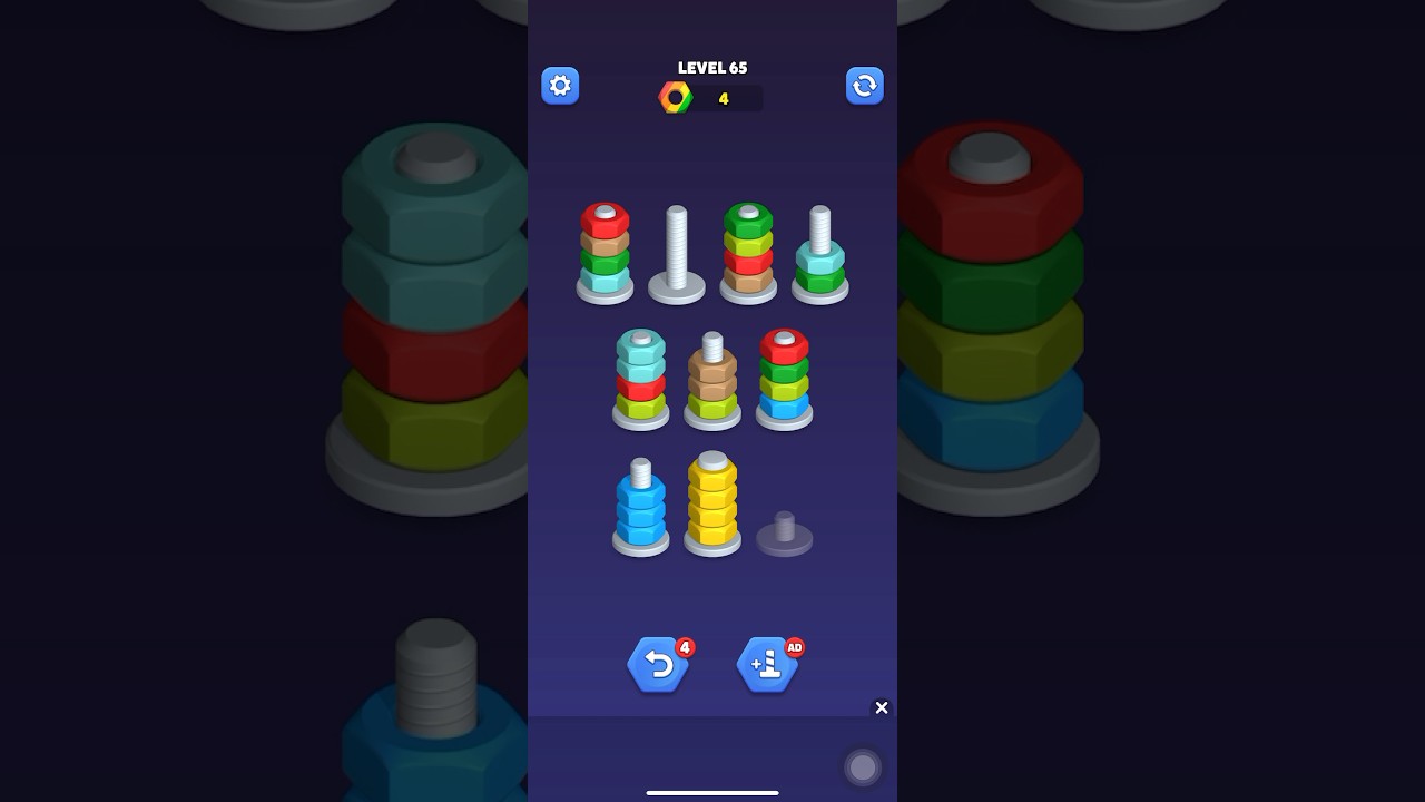Nut Sort Color Puzzle Games Level 65 #shorts #gaming #shortsfeed #sortinggame