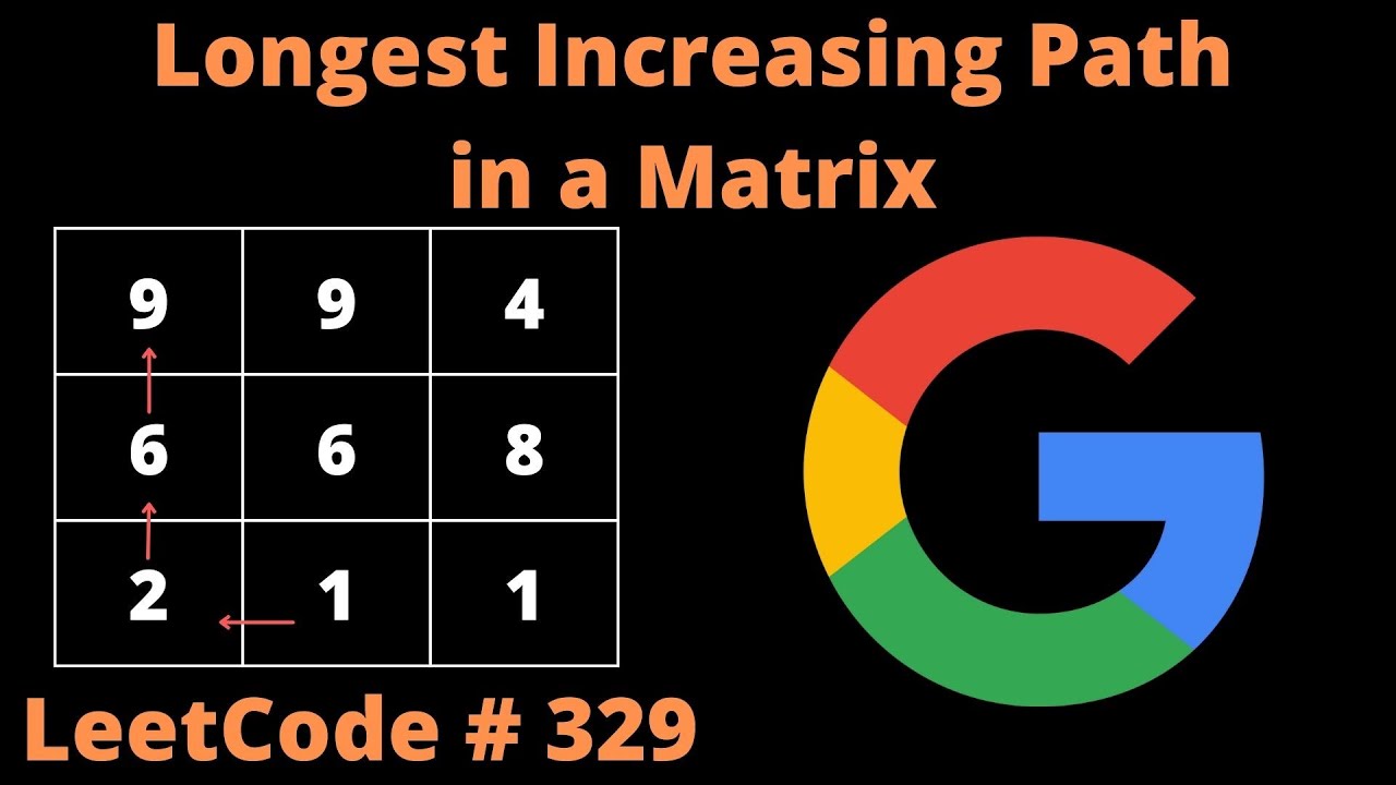 LONGEST INCREASING PATH IN A MATRIX | PYTHON | LEETCODE # 329