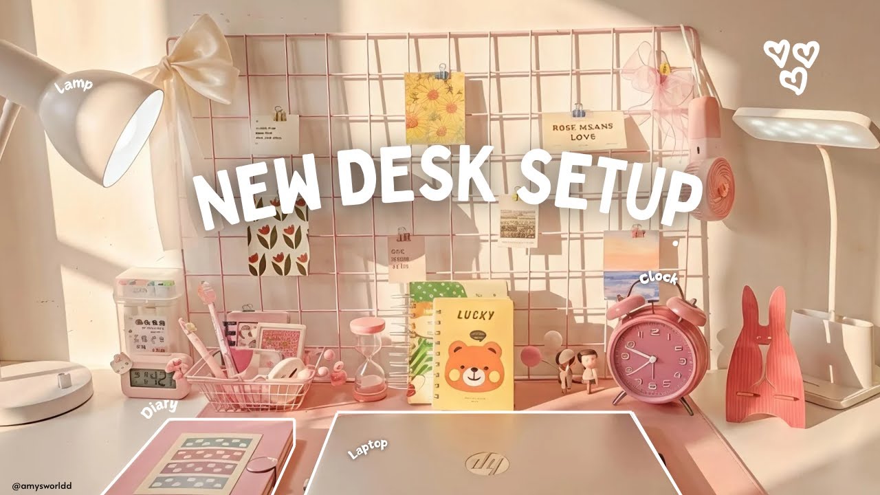 Aesthetic Desk Makeover🌷 | Minimal And Pinterest Inspired✨ | My New Desk ✨