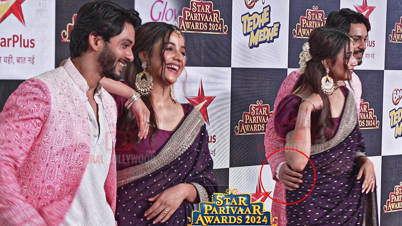 Advocate Anjali Awasthi Fame Shritama Mitra with Ankit Raizada arrives at Star Parivaar Awards 2024