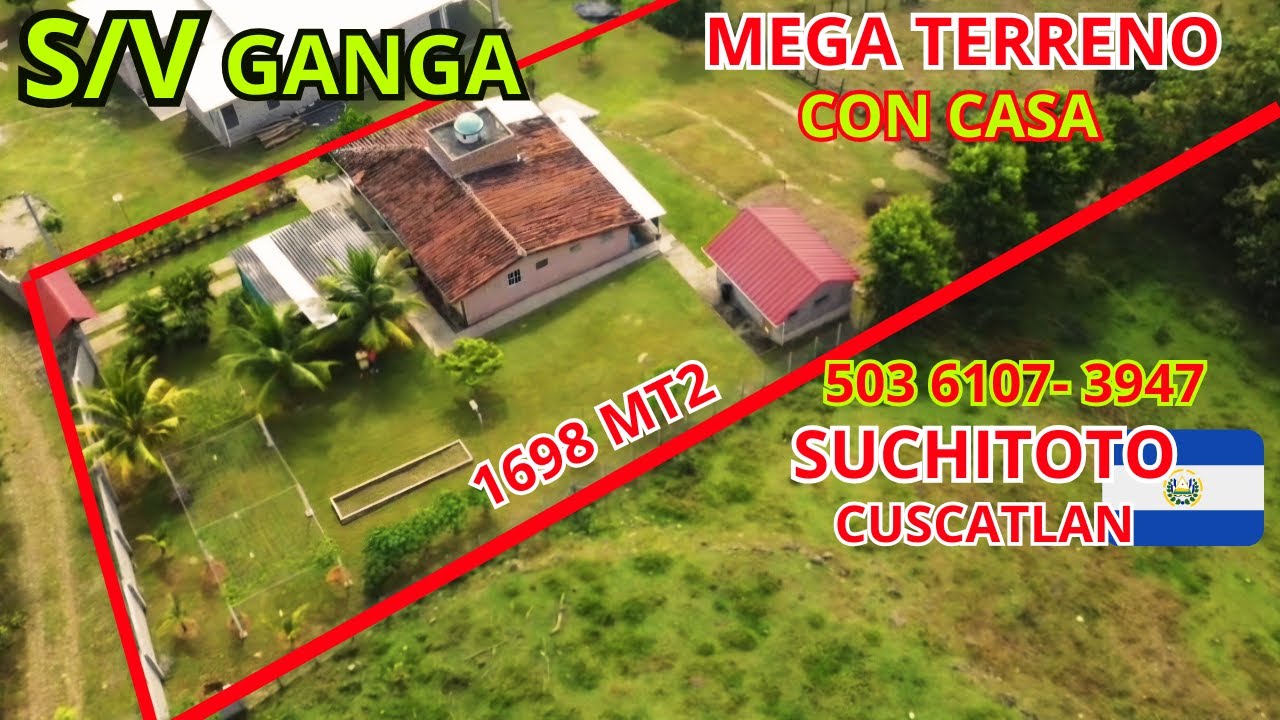 S/V Mega Terreno con Casa en Suchitoto 1,698.31 Mt2  El Salvador