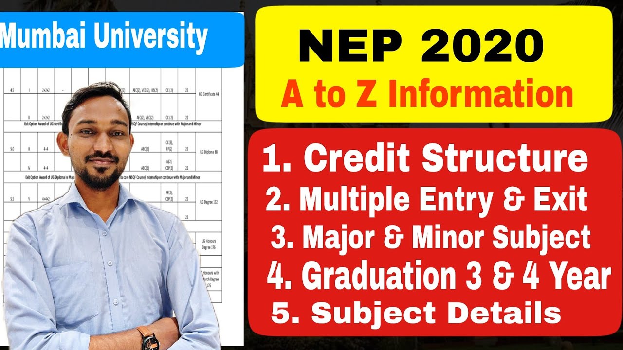 Mumbai University NEP 2020 || Credit Structure || NEP Subject || Under NEP Under Graduation Course