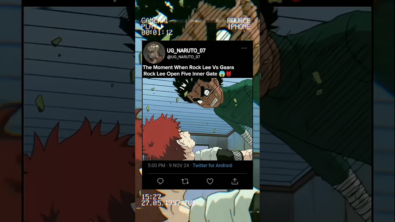 👍Rock Lee Vs Gaara 😱 Rock Lee Open Inner Gate 😱