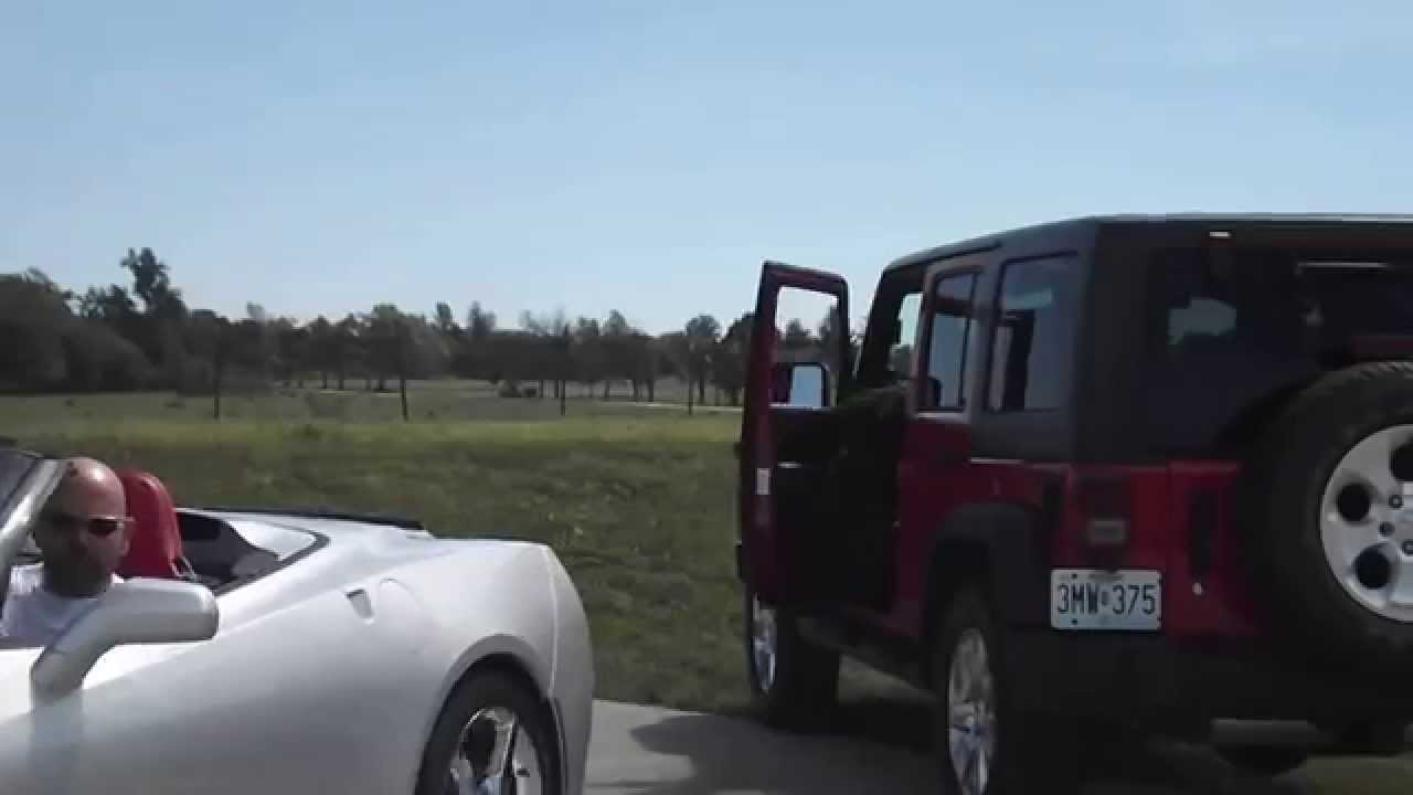 Corvette driver's reaction to jeep being parked too close...