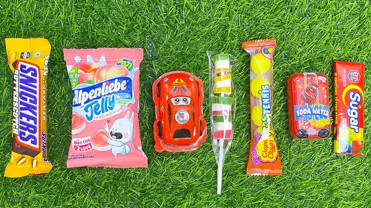 ASMR Most Popular Candys / some lots of colorful rainbow lollipop candy / unpacking chocolate eat