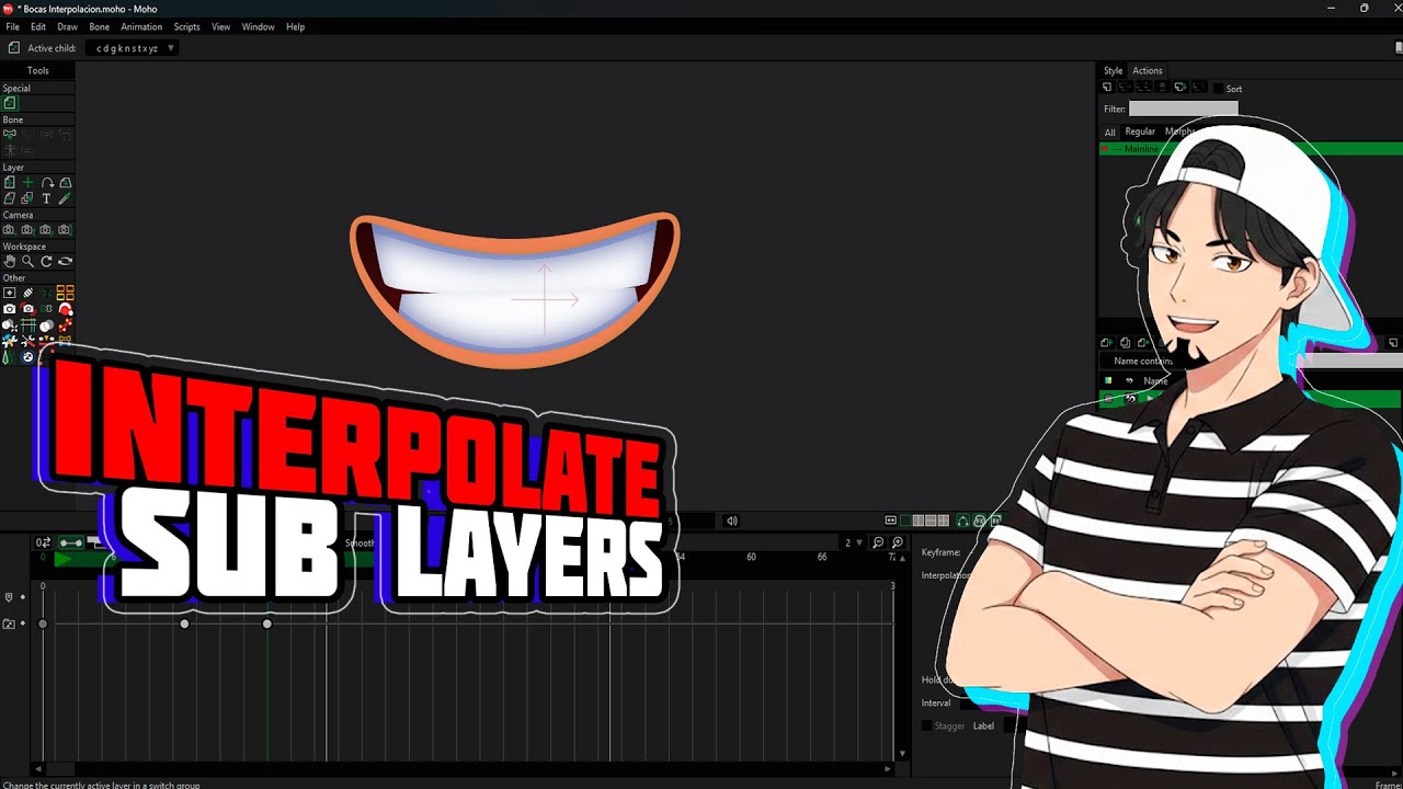 Interpolate sub layers Switch & Frame by Frame MOHO PRO 14 #animation #mohopro #2danimation