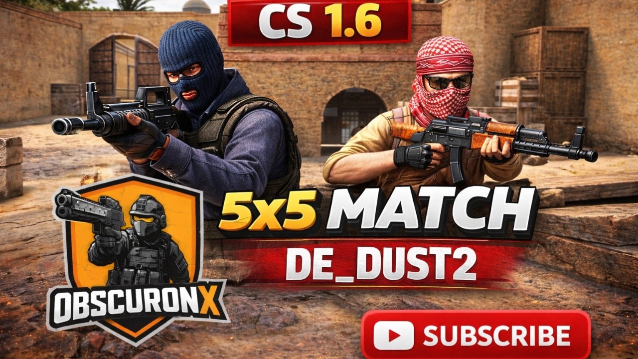 Counter-Strike 1.6 5v5 Competitive Match | Intense CS 1.6 Gameplay Highlights | ObscuronX