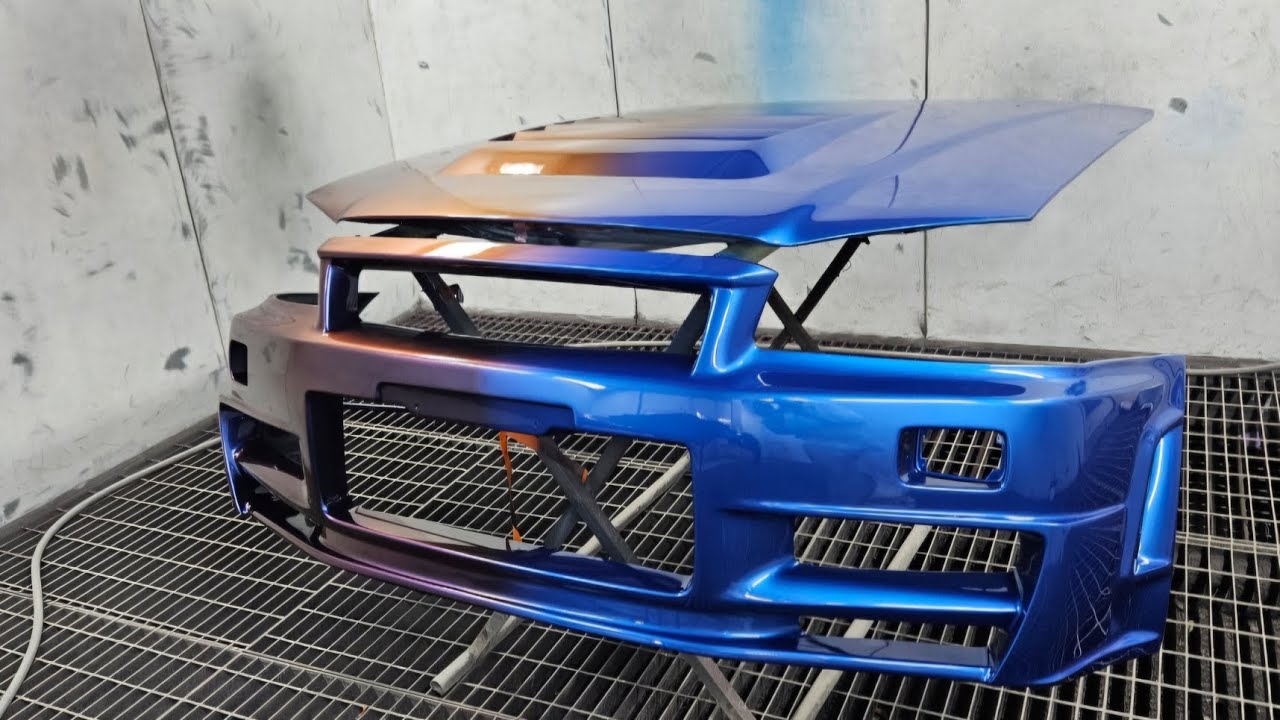 Nissan skyline R34 GT-R respray two tone colours absolutely incredible 👉episode 3👈