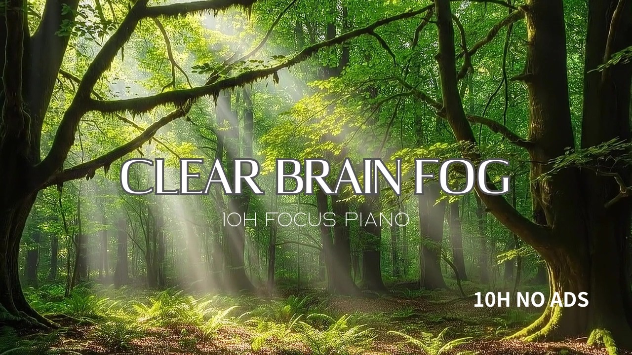 ADHD Focus Music – Clear Brain Fog with 10H Morning Piano Energy (No.5) | NO ADS
