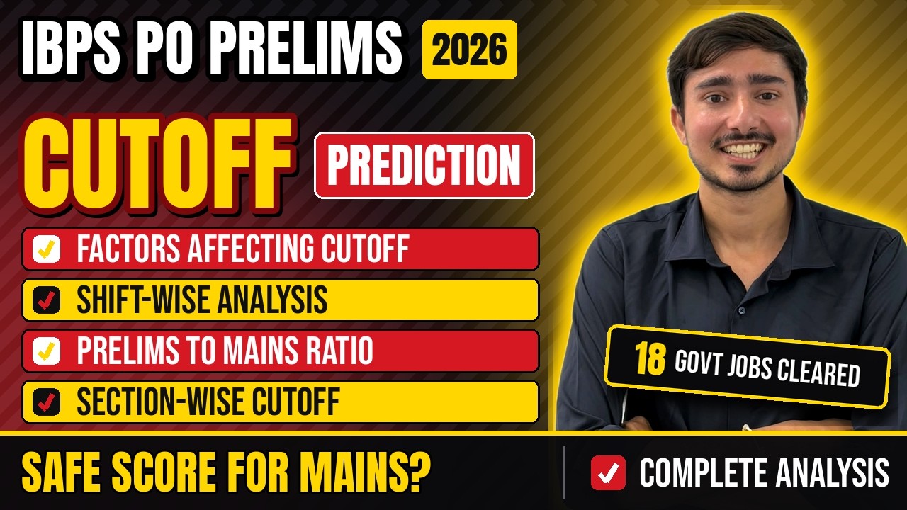 IBPS PO Prelims 2026: Cutoff & Safe Score, Shift-Wise Analysis, Sectional Cutoff, Mains Ratio
