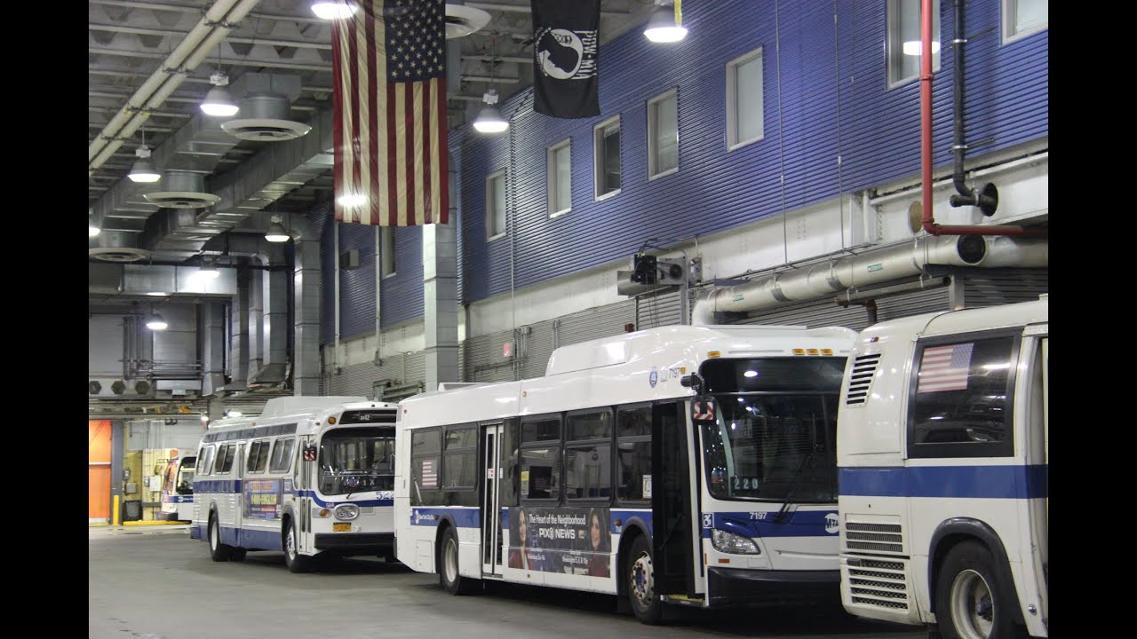 MTA NYC Bus: New York Transit Museum Grand Avenue Depot Tour+Trip on 1970 T6H-5305A #5227