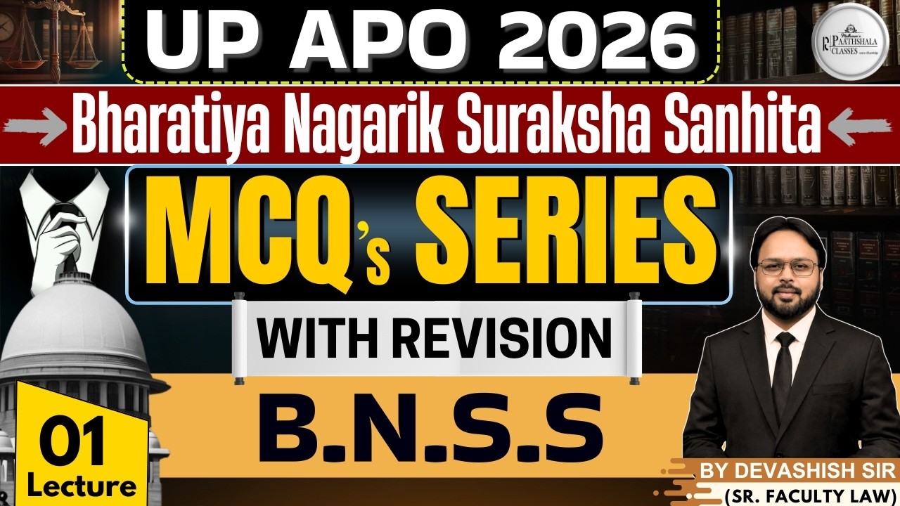 UP APO 2026 | BNSS MCQ Series with Revision | B.N.S.S. | Lecture 01 | Most Important Questions