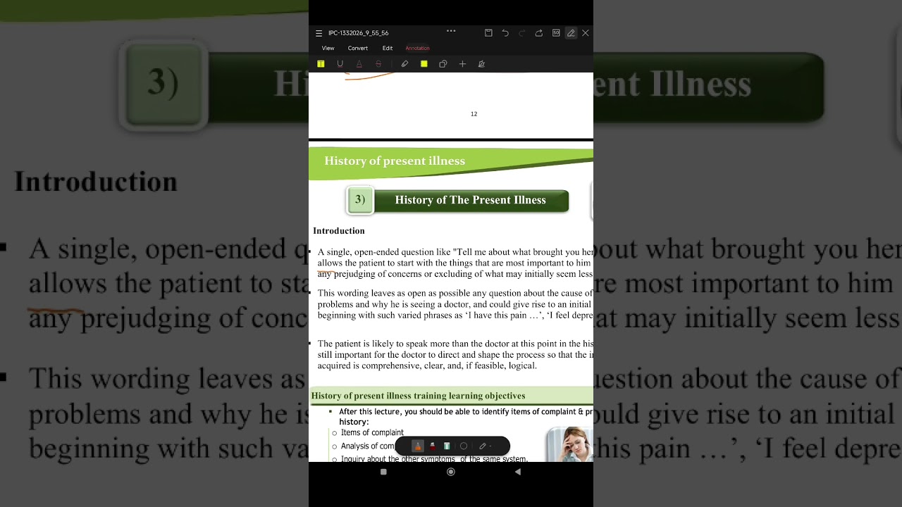 IPC ( Complaint, History of the present illness )
