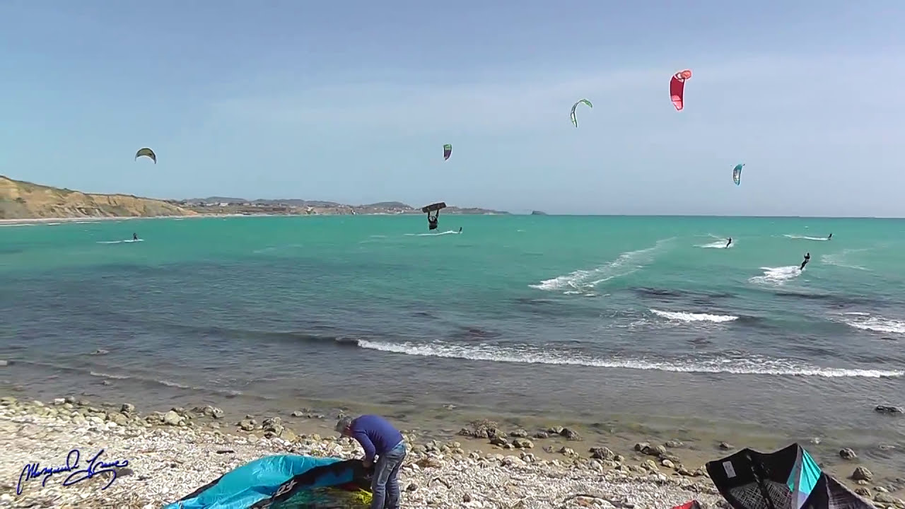 Il paradiso del KITESURF e WINDSURF Torre di Gaffe Sicilia Agrigento HD