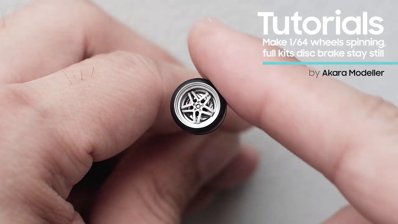 Tutorials custom 1/64 wheels spinning, full kits disc brake stay still.