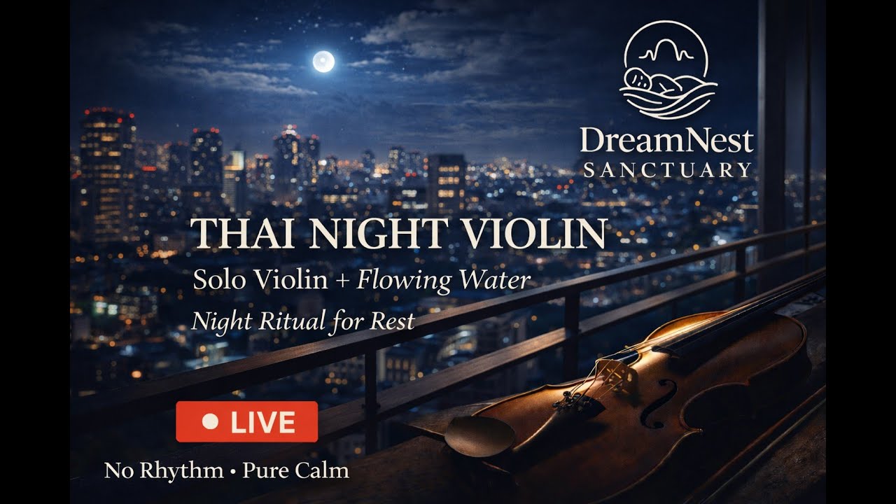 Thai Night Violin 🌙 Solo Violin + Flowing Water | Night Ritual for Rest (LIVE)