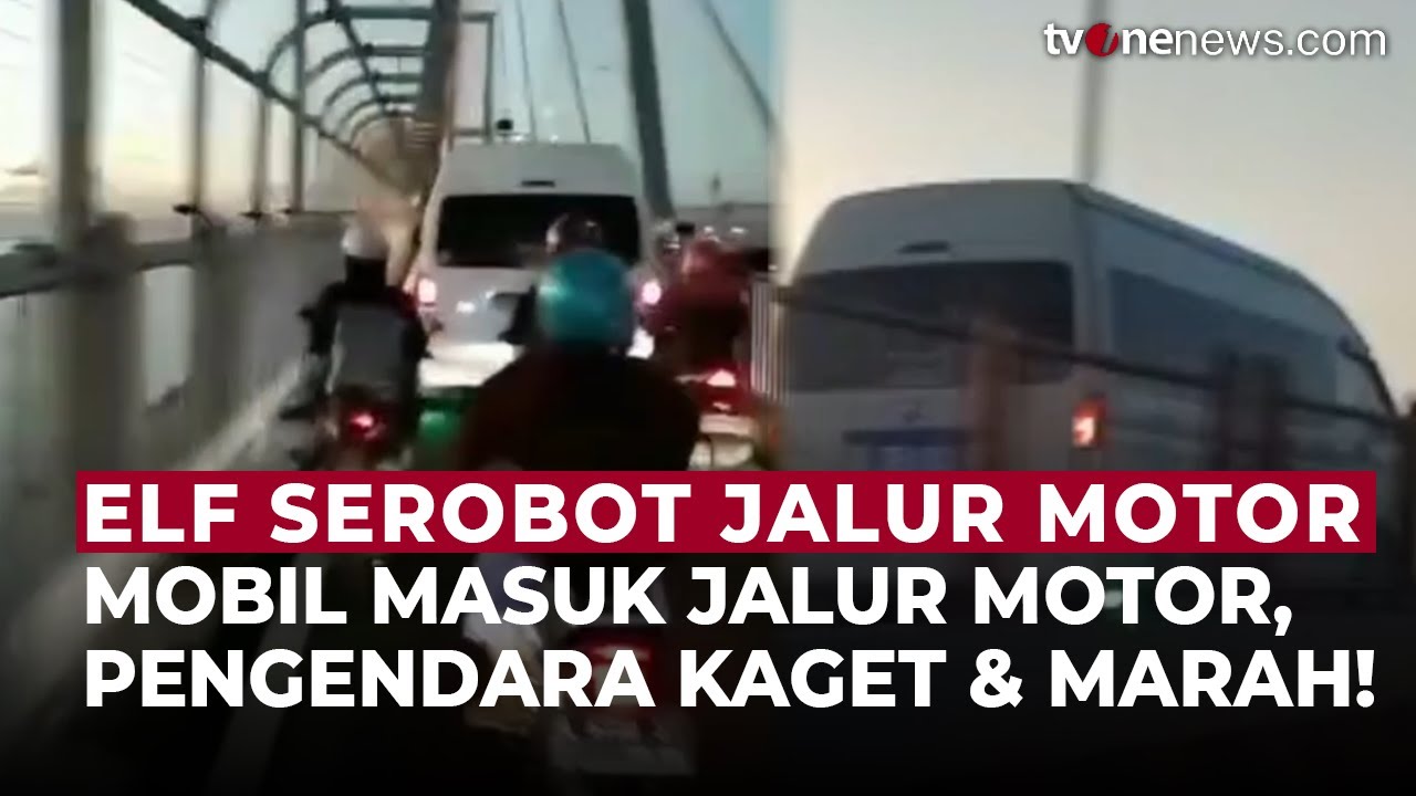 Viral! Mobil ELF Nekat Masuk Jalur Motor di Suramadu, Pemotor Marah-Marah! | OneNews Update