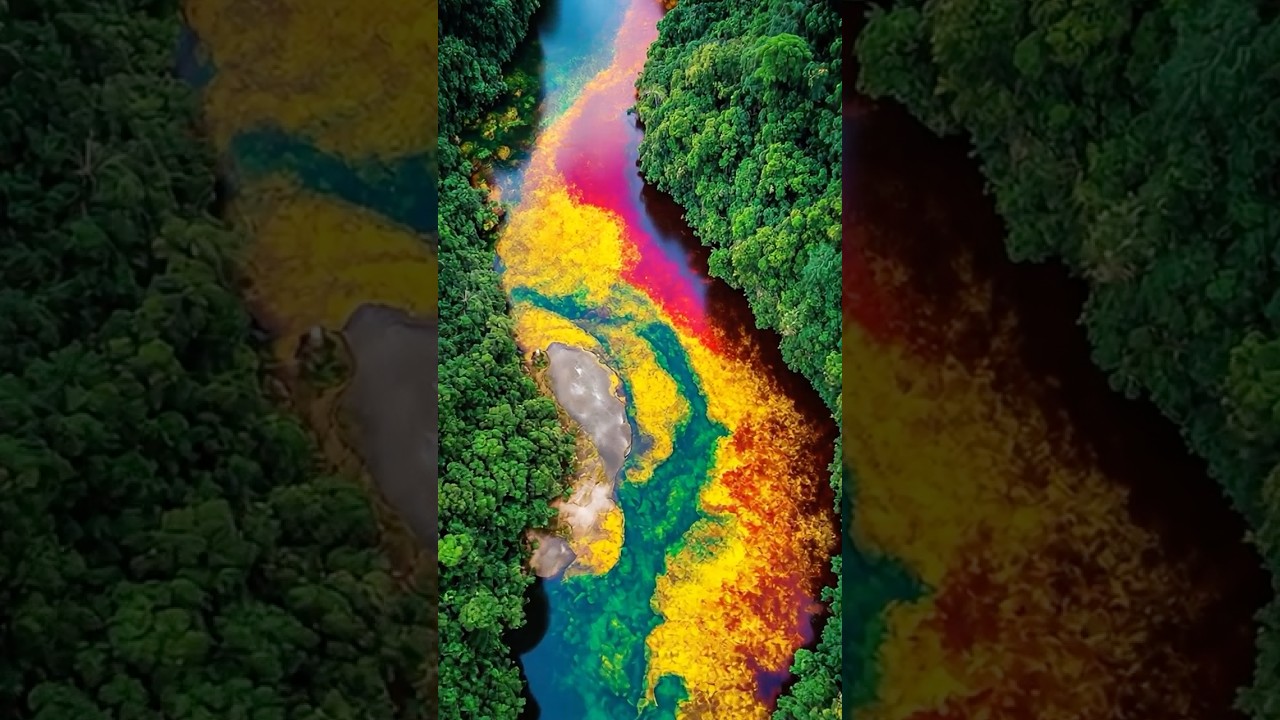 The Rainbow River in Colombia! Stunning Natural Colors! 🌈 #shorts  #facts