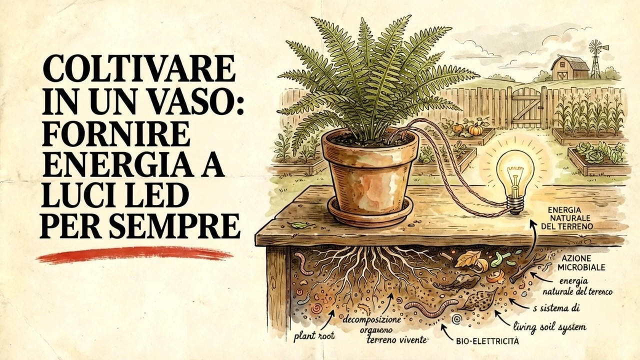 Questa pianta genera elettricità. Coltivala in un vaso. Alimenta un LED per sempre.