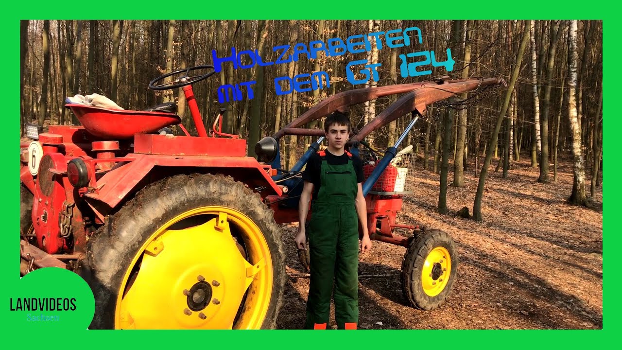 Holzarbeiten mit einem Oldtimer - GT124/RS 09 und Seilwinde