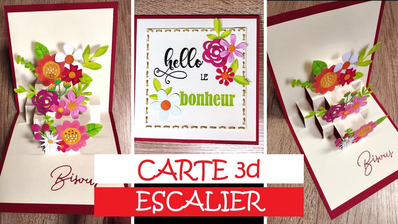 MAGNIFIQUE Carte 3D toute occasion - Tutoriel Carterie - Carte escalier