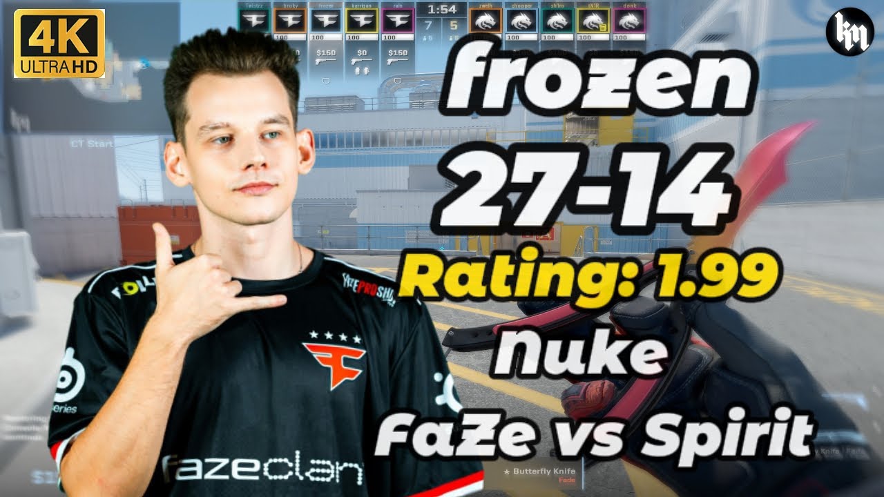 frozen (21-9) FaZe vs Spirit (nuke) | ESL Pro League Season 22 #cs2 #frozen  #faze
