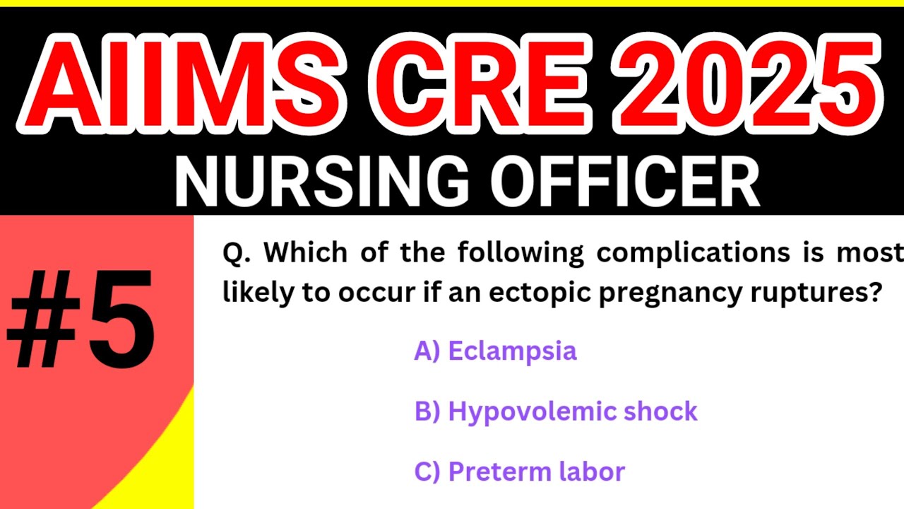 AIIMS CRE 2025 | CRE Nursing Officer | AIIMS | ESIC | MCQ - 5
