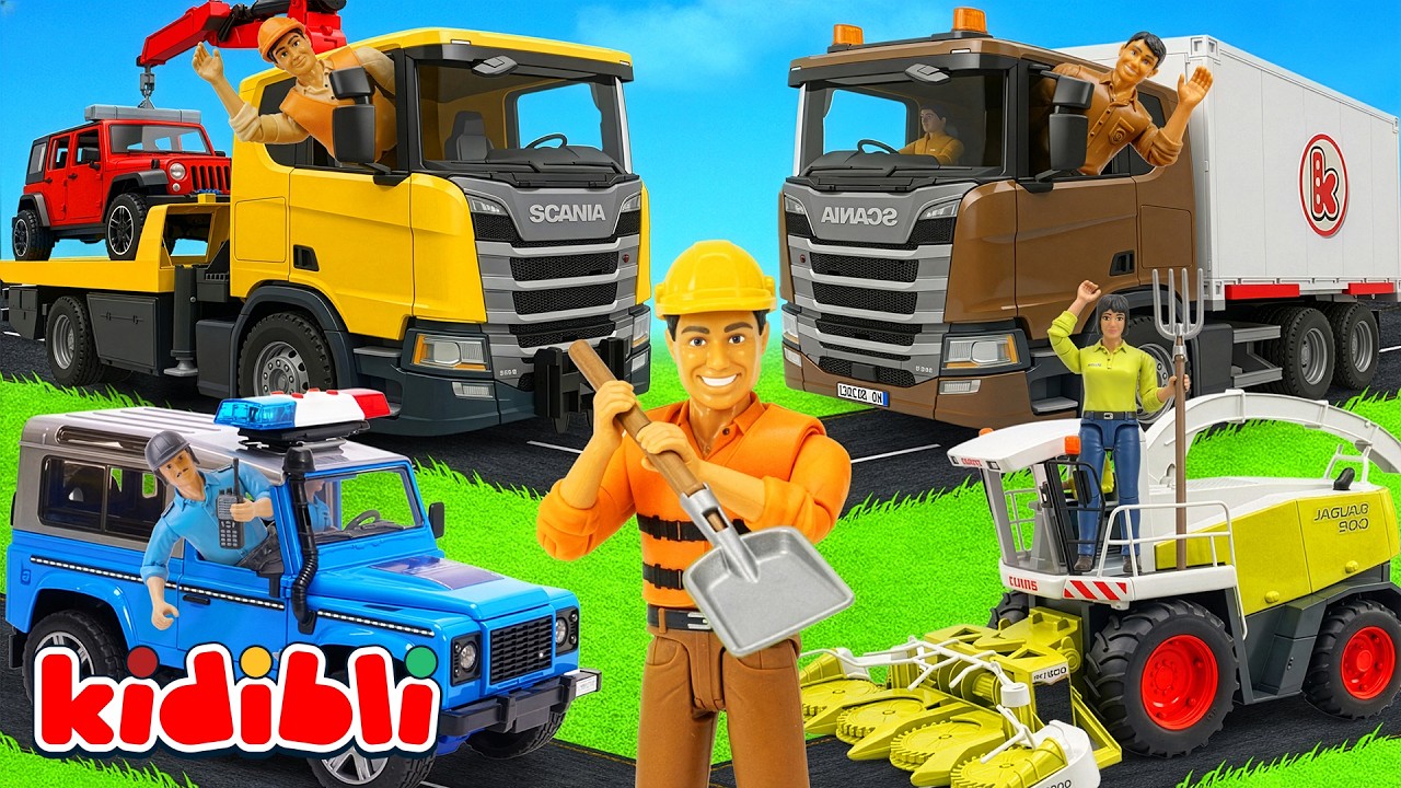 Guess the Vehicle! 🚚🚛 1 Truck, 1 Profession for Toddlers | Cartoon for Kids | Kidibli